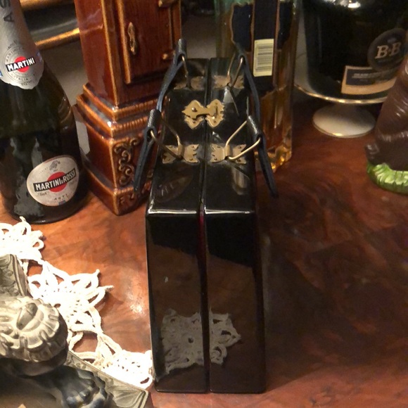 Vintage Black Lacquer Box Purse with Inlaid MOP Roses Signed Ky Niem - Picture 7 of 7